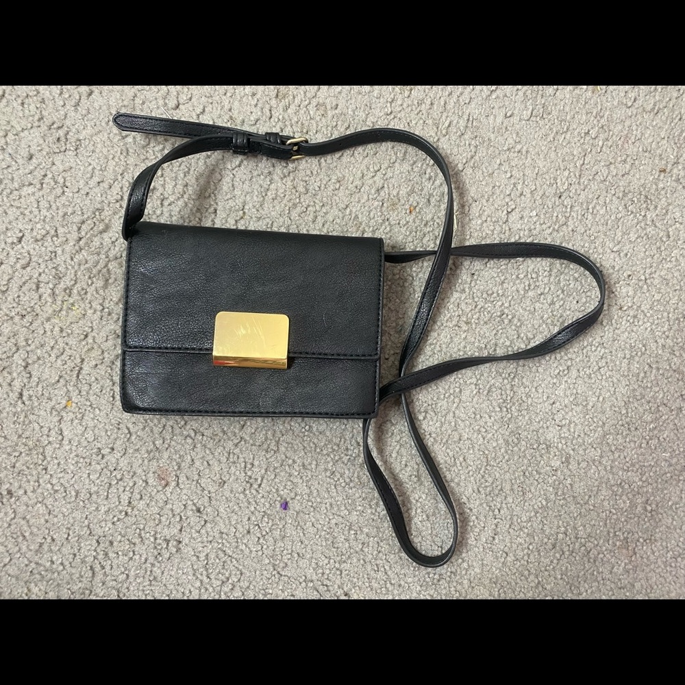Forever 21 Black Faux Leather Crossbody Purse